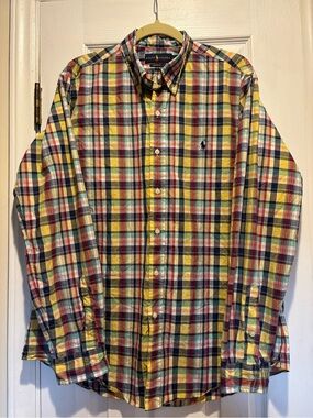 Ralph Lauren Multicolor Tartan Plaid Cotton Button-Down Shirt Large